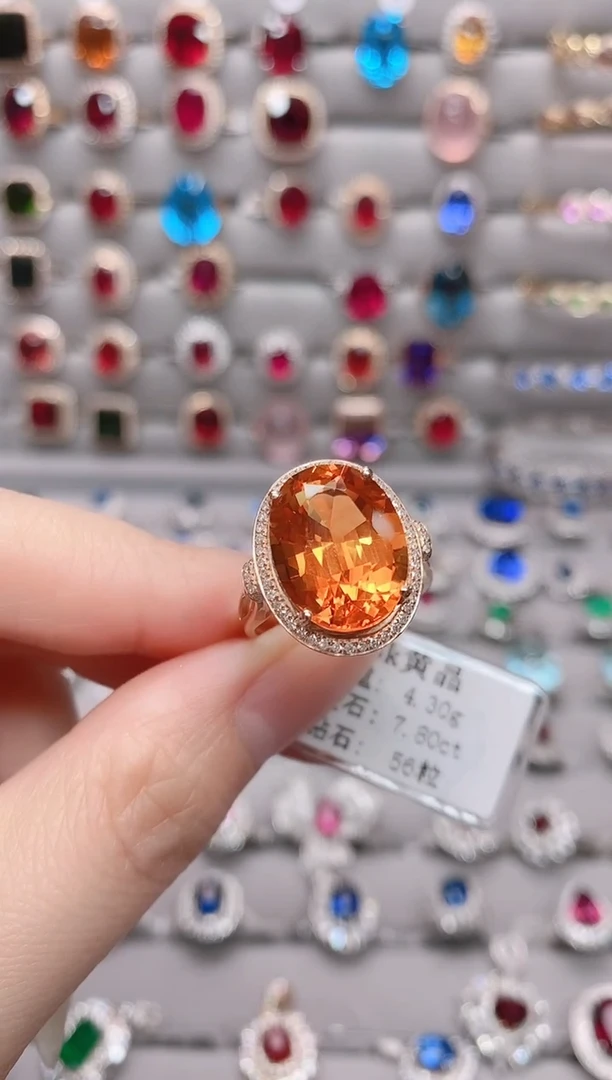 【闪购商品】黄晶18K金戒指18K金镶嵌.