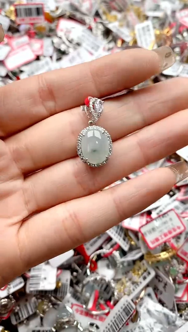 【闪购商品】翡翠戒指银S925镶嵌5555555     3