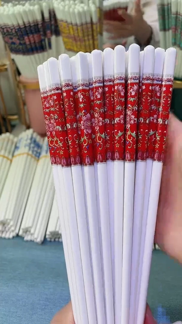 【闪购商品】瓷片【防滑珐琅彩红色10双】