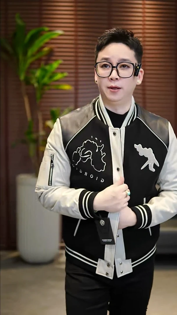 48码（100-125斤）男士真皮拼接棉夹克