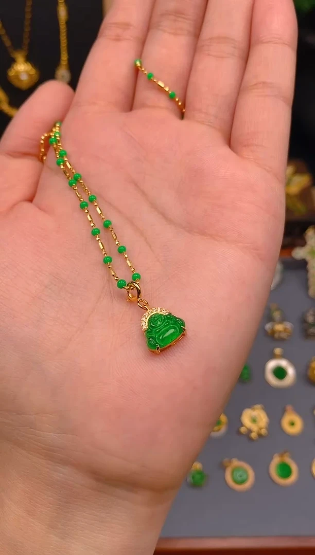 【闪购商品】翡翠吊坠(不含链)银S925镶嵌佛公万能扣