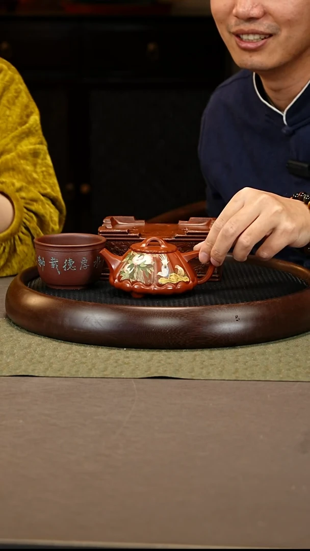 茶壶紫砂73 邵德华 海棠红 筋纹石瓢250cc