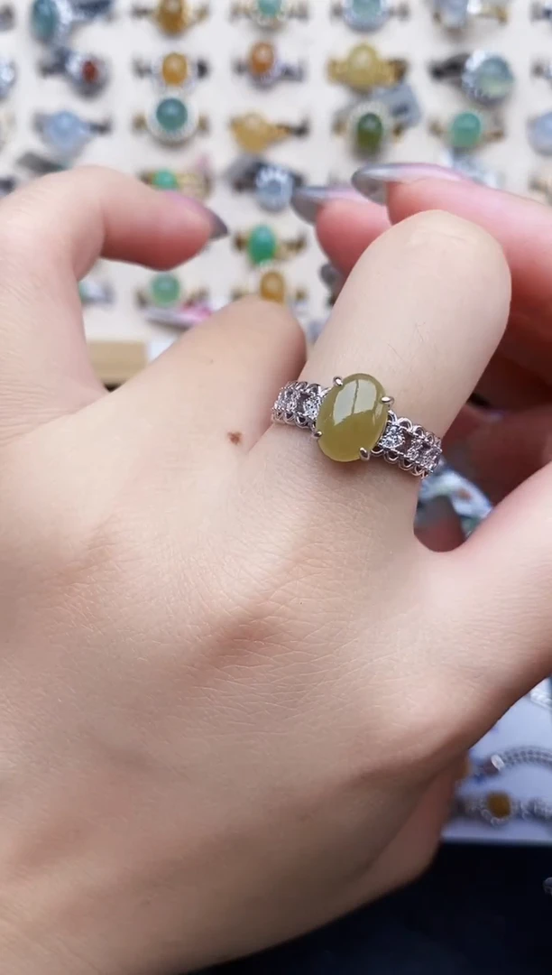 银S925镶嵌戒指翡翠1427