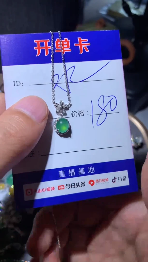 【闪购商品】翡翠颈饰银S925镶嵌 定向 水边