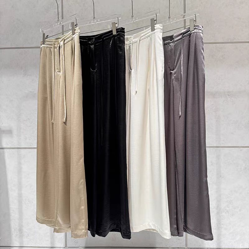 【萍姐严选】25年夏季高腰简约百搭抽绳直筒休闲裤