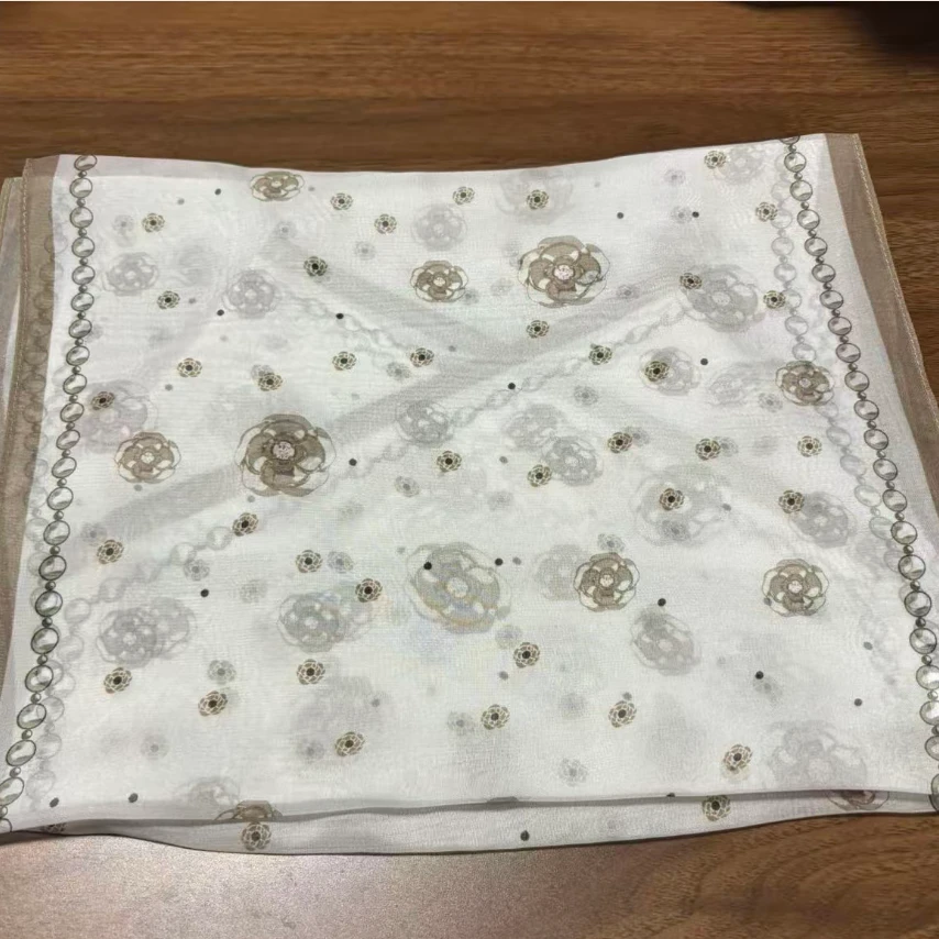 【香风雪纺·白色】桑蚕丝女士丝巾30*175cm斜角飘带雪纺长巾洋气