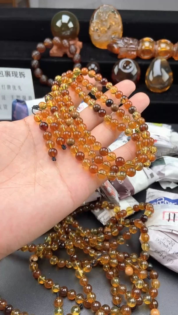 未镶嵌琥珀手链多宝108项链【多样性发货其中一】