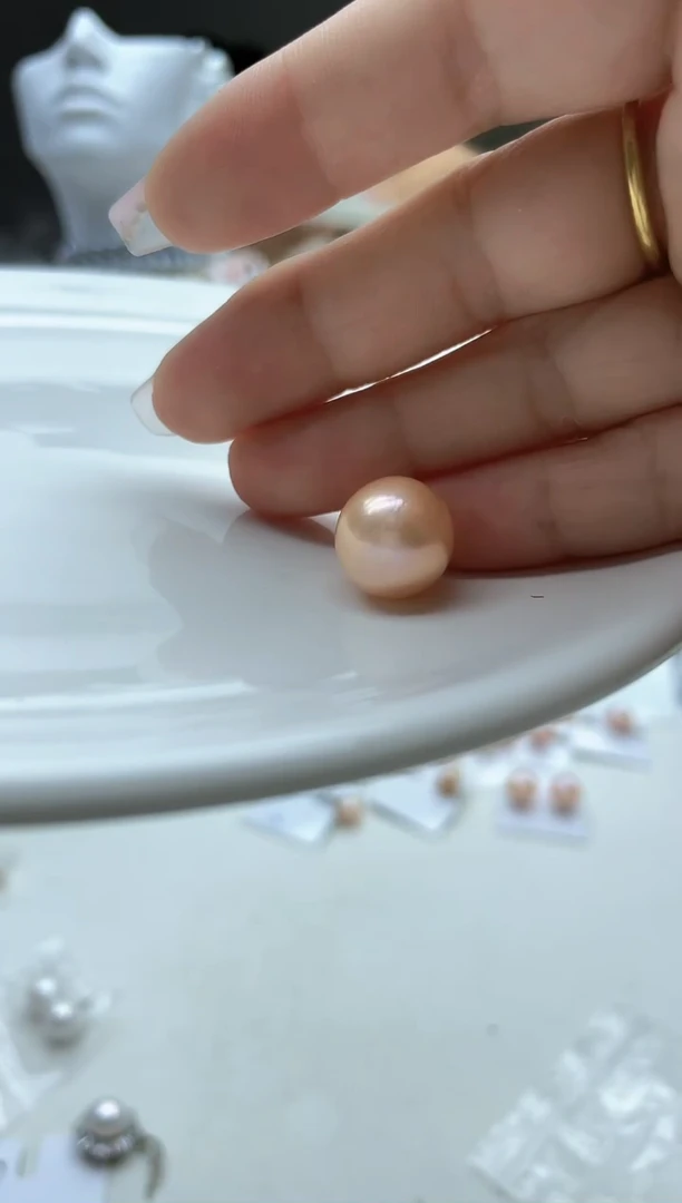 淡水珍珠未镶嵌颈饰12-13mm  中国红 精品裸珠（定制联系客服）