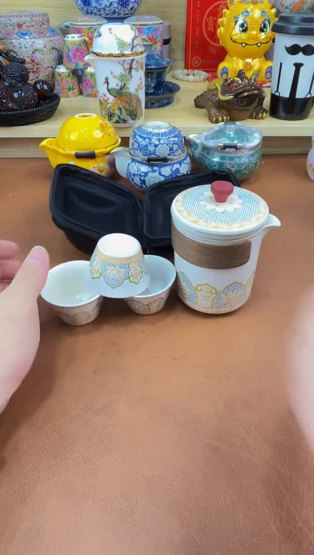 陶瓷茶具摆件旅行套组