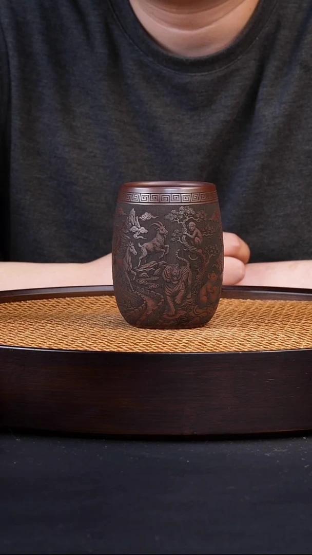 茶杯紫砂宜兴全手工原矿紫砂杯*