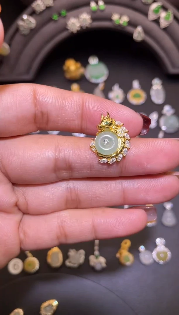 吊坠(不含链)银S925镶嵌翡翠1