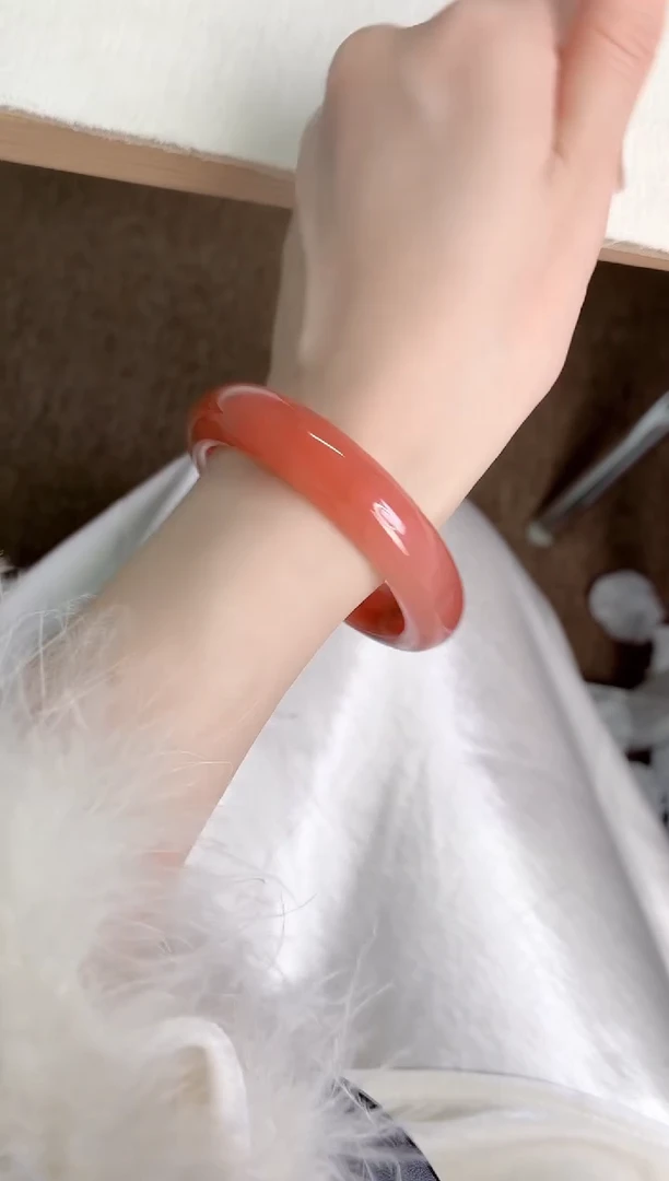 未镶嵌手镯石英质玉桃花酿76-圈口53-236