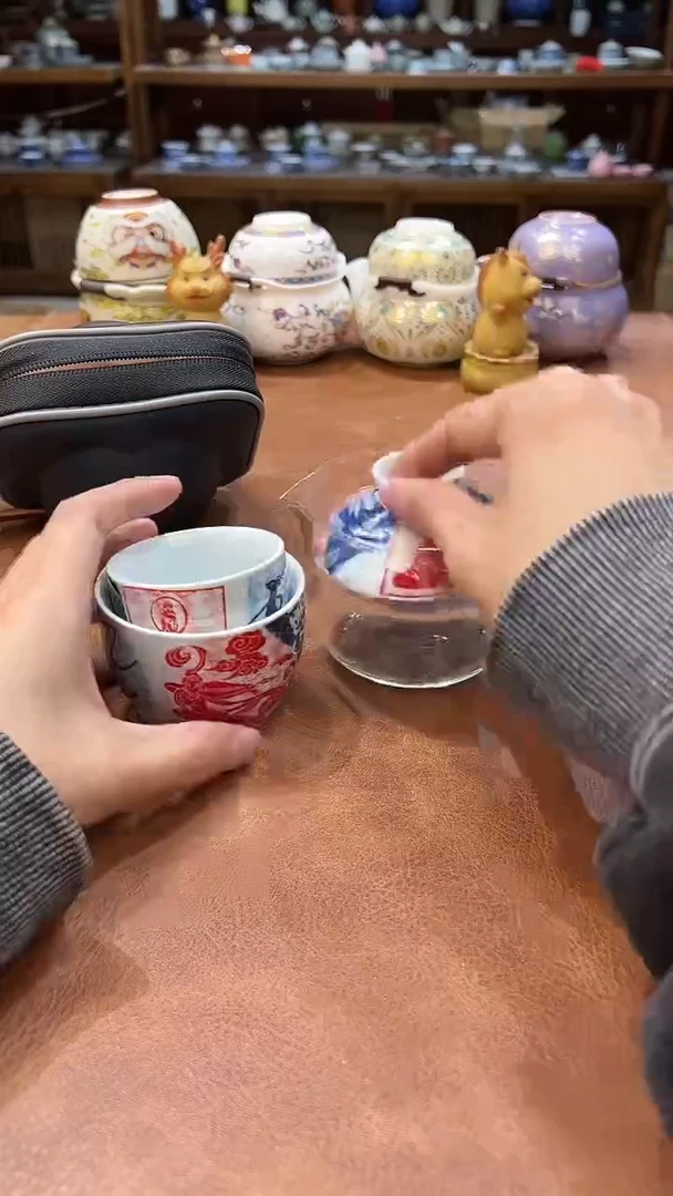 真的很便宜会开片的旅行茶具