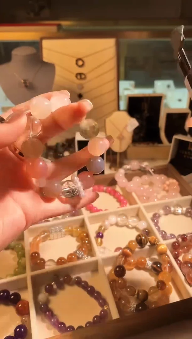 水晶手链银S925镶嵌多宝手链