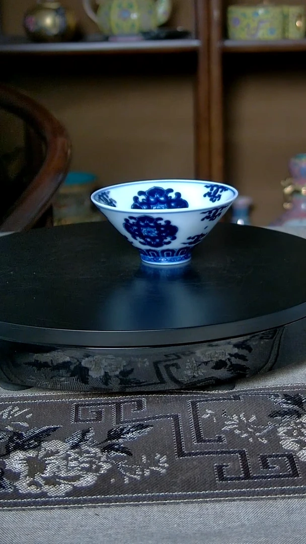 景德镇手工青花事事如意斗笠杯