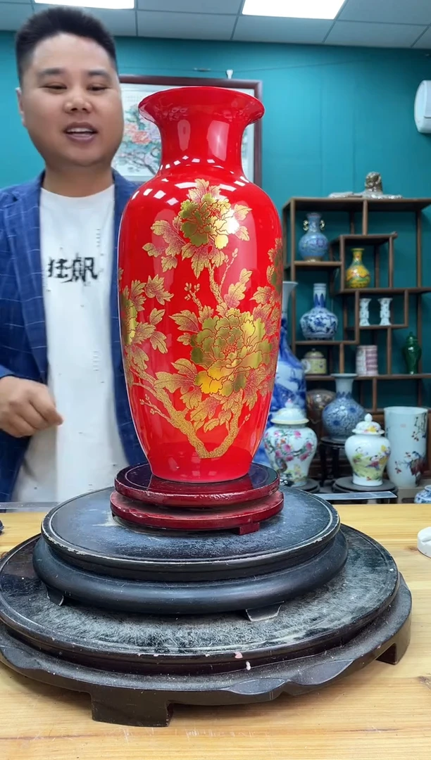 摆件红冬瓜陶瓷摆件