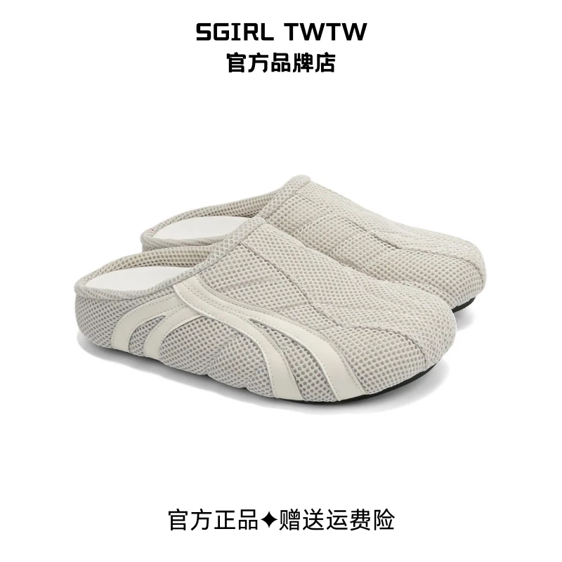 SGIRL TWTW潮流一脚蹬运动勃肯鞋2025夏季新款百搭透气轻便半拖鞋