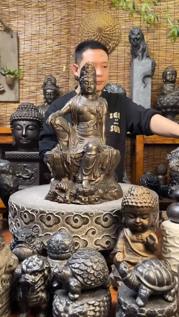 石材50观音天然青石雕刻