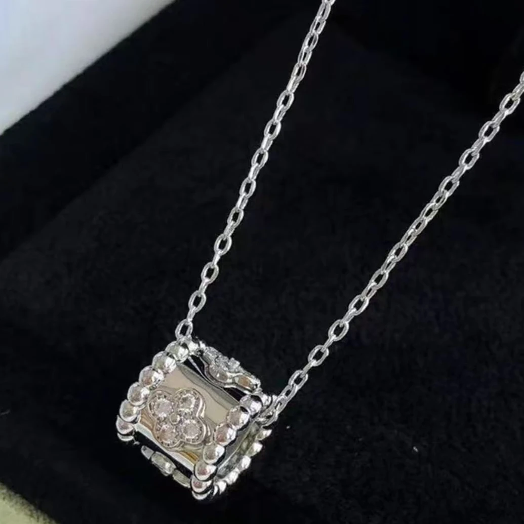 18-XL万花筒925银莫桑钻镀18K 发夹