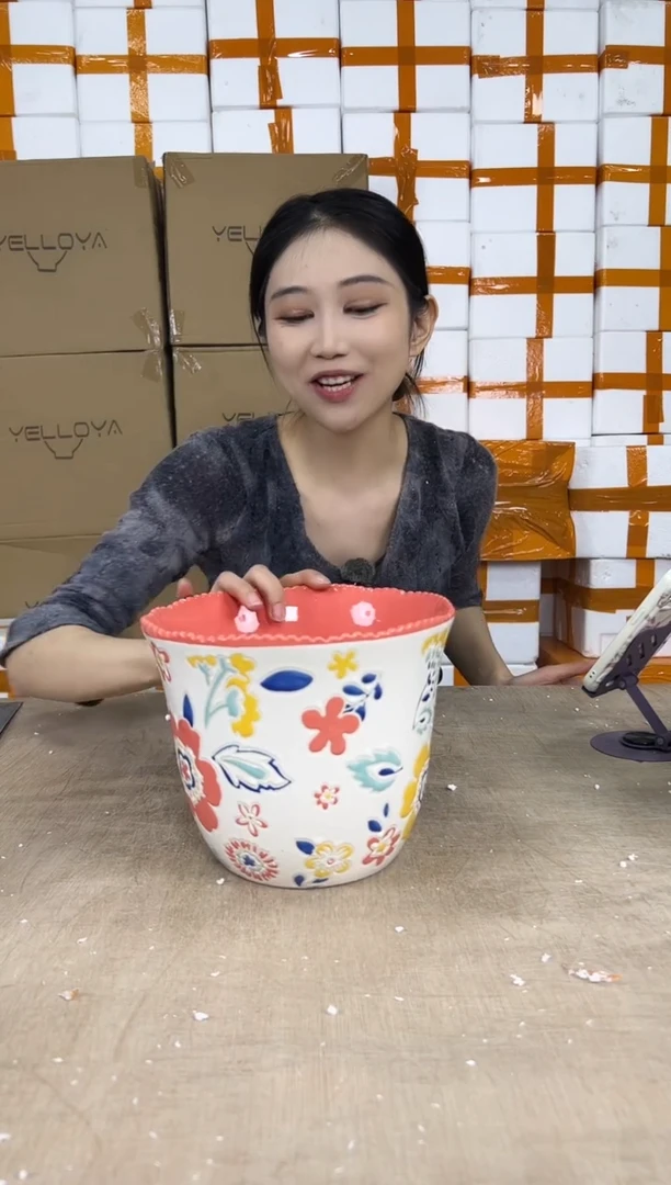 收腰好多花粉红中号21x17