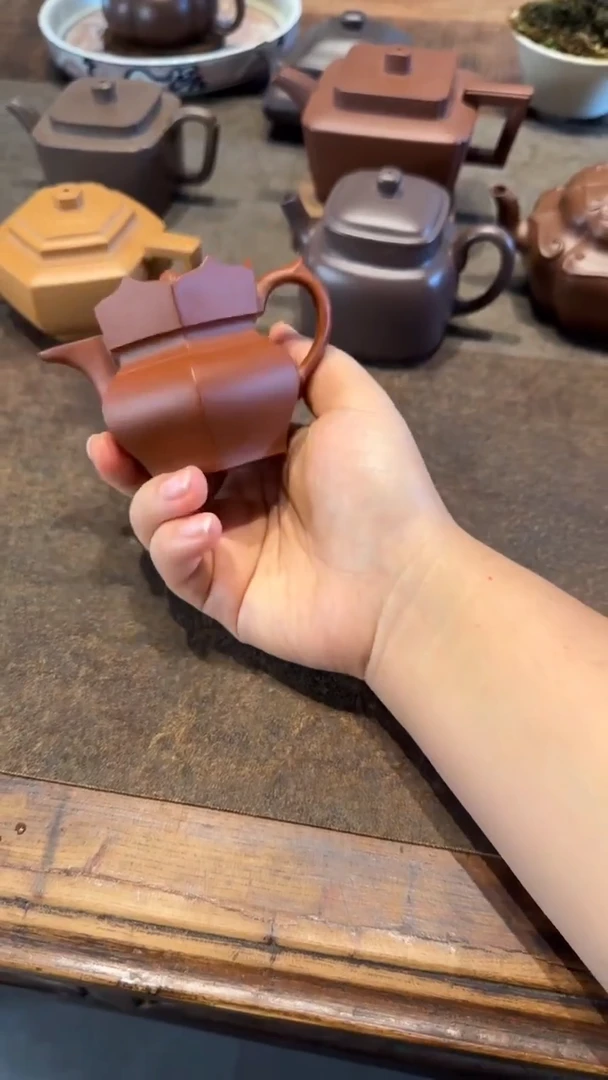 茶壶紫砂小*朱泥小僧帽 90ml