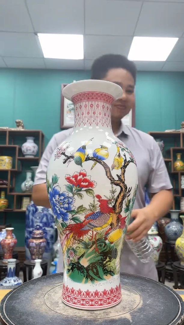 摆件双凤鱼尾陶瓷摆件