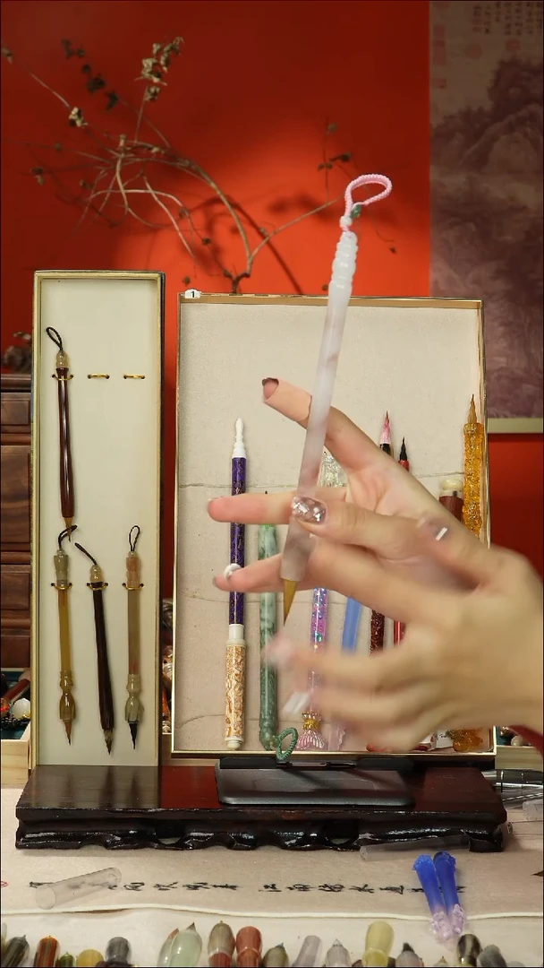 313号闪孤品高货毛笔链接 清水试笔 蘸墨不退