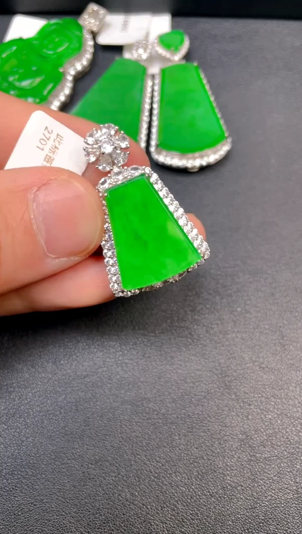 银S925镶嵌挂件翡翠吊坠