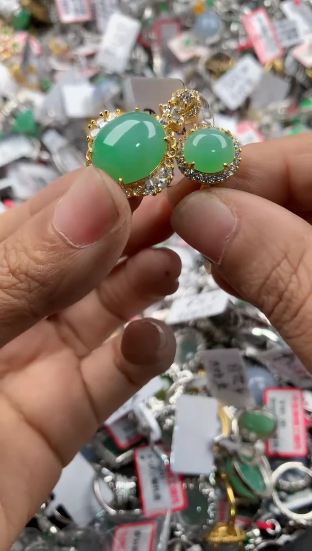 银S925镶嵌戒指翡翠14               4