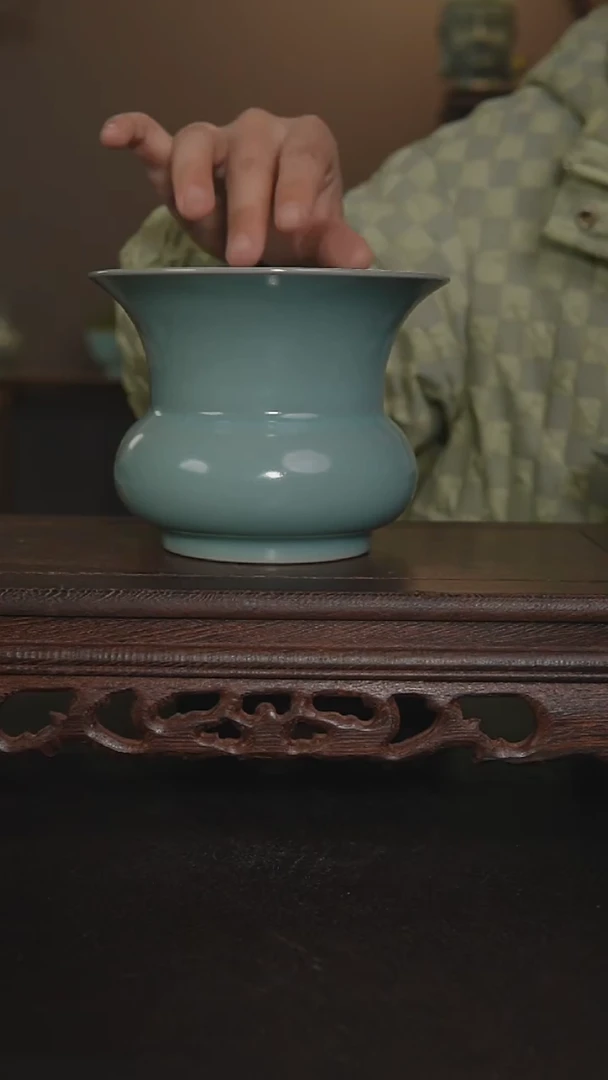 摆件瓷仿古手工渣斗