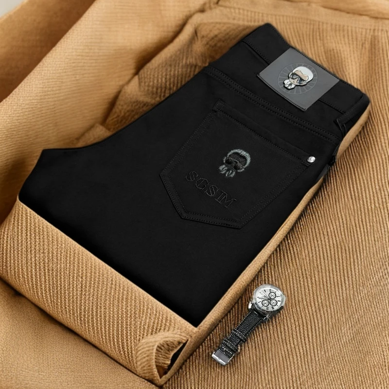 黑色老钱风直筒男士牛仔裤男款爆款2025新款轻奢休闲裤秋冬百搭