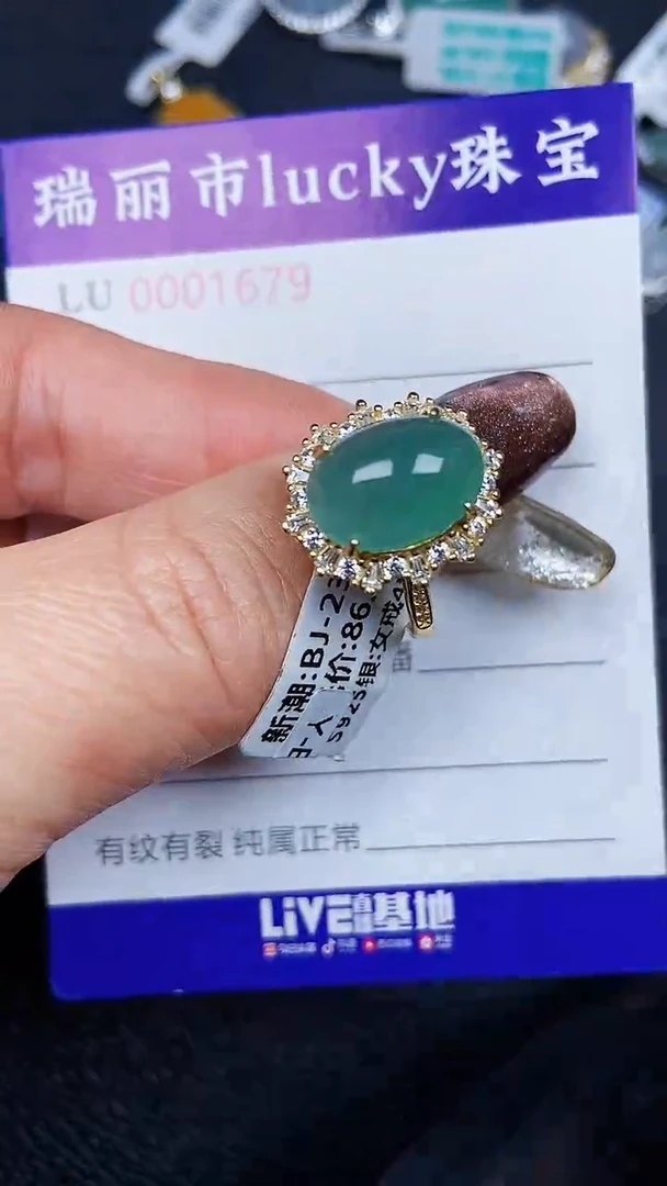 颈饰银S925镶嵌翡翠1679