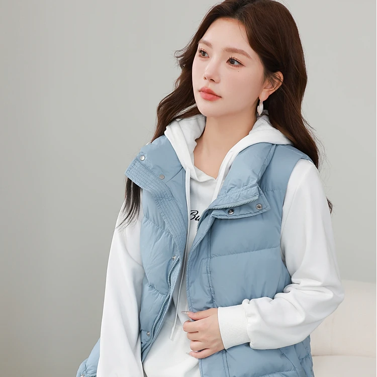 【90%白鸭绒马甲】MsShe大码女装冬装短款好羽绒服外套M2409013