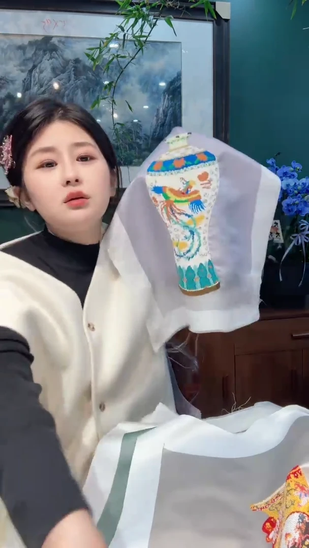 竖款非遗苏绣手工刺绣绣片不退换