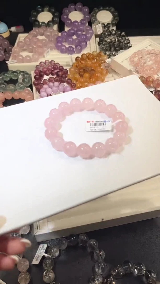 未镶嵌手链水晶多样性发一Q53粉晶14mm