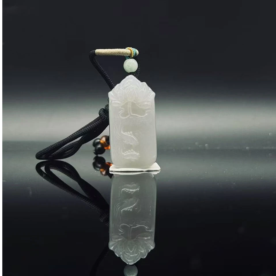 和田玉烟紫连年有余吊坠0988