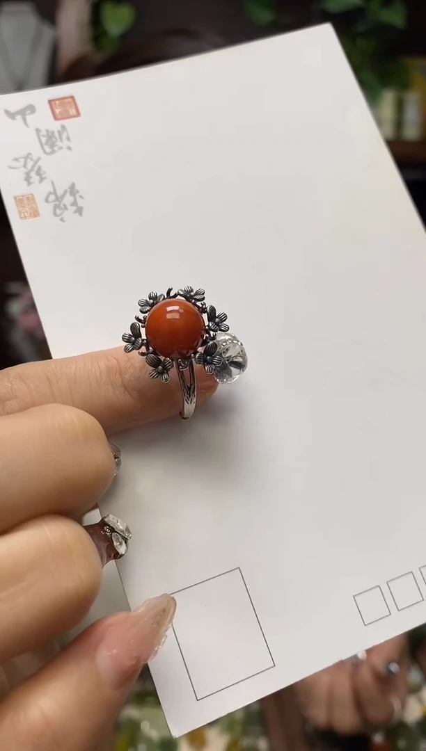 未镶嵌戒指南红玛瑙·