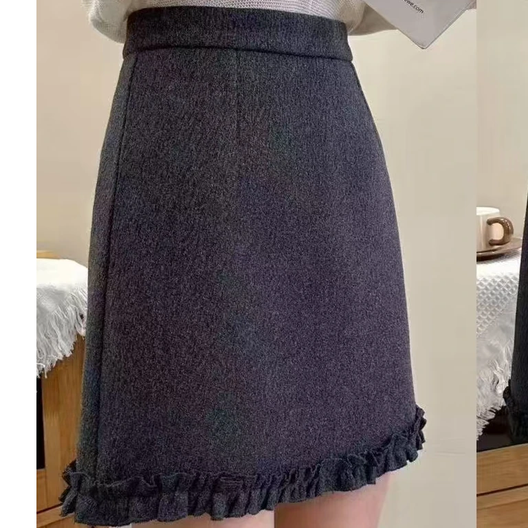 【锦衣服饰】JY 336时尚包臀显瘦花边拼接短半裙