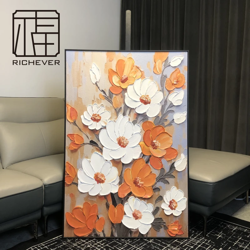 【花间梦境】手绘立体肌理油画现代简约百搭客厅玄关多用装饰画