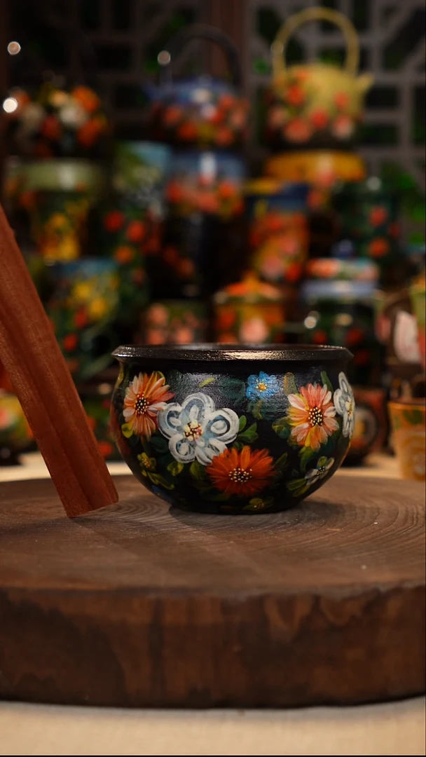 紫砂油画手绘釉下彩