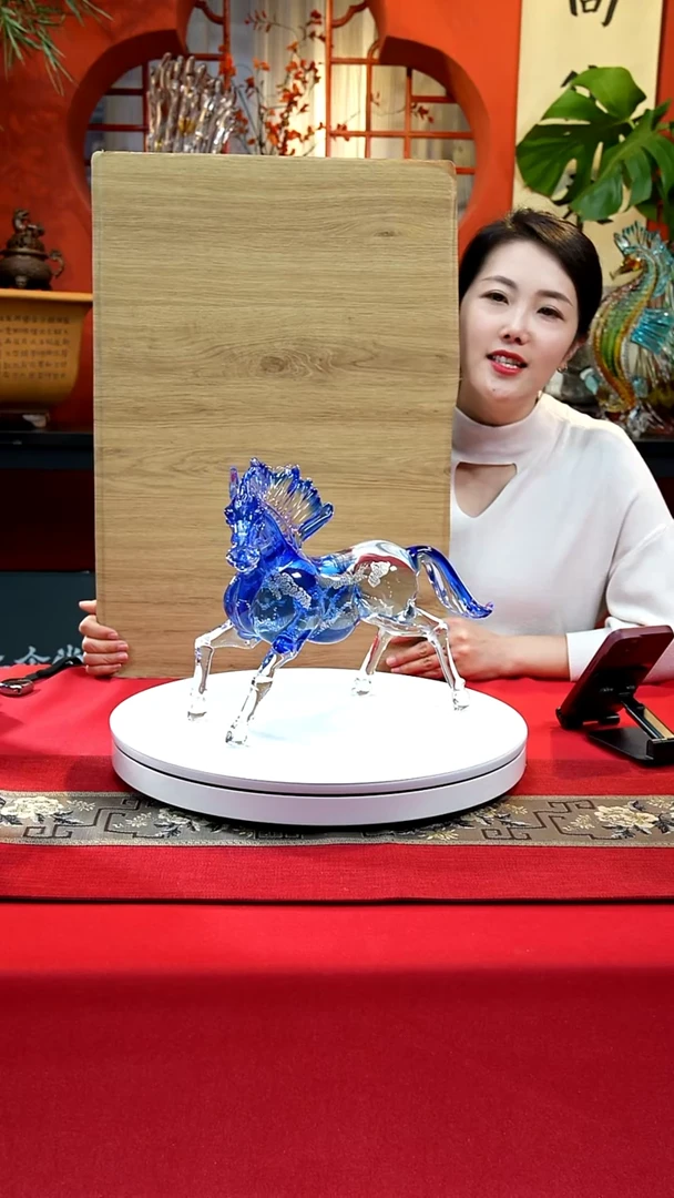 手工艺品琉璃蓝色骏马