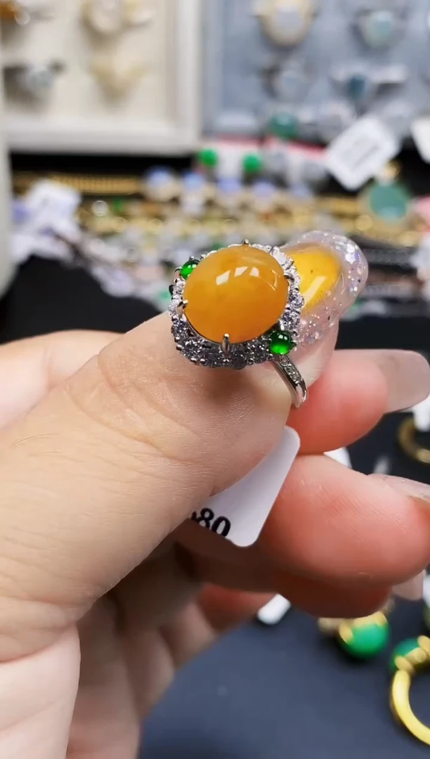 银S925镶嵌戒指翡翠2029