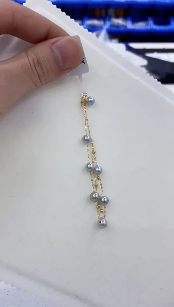 18K金镶嵌手链海水珍珠