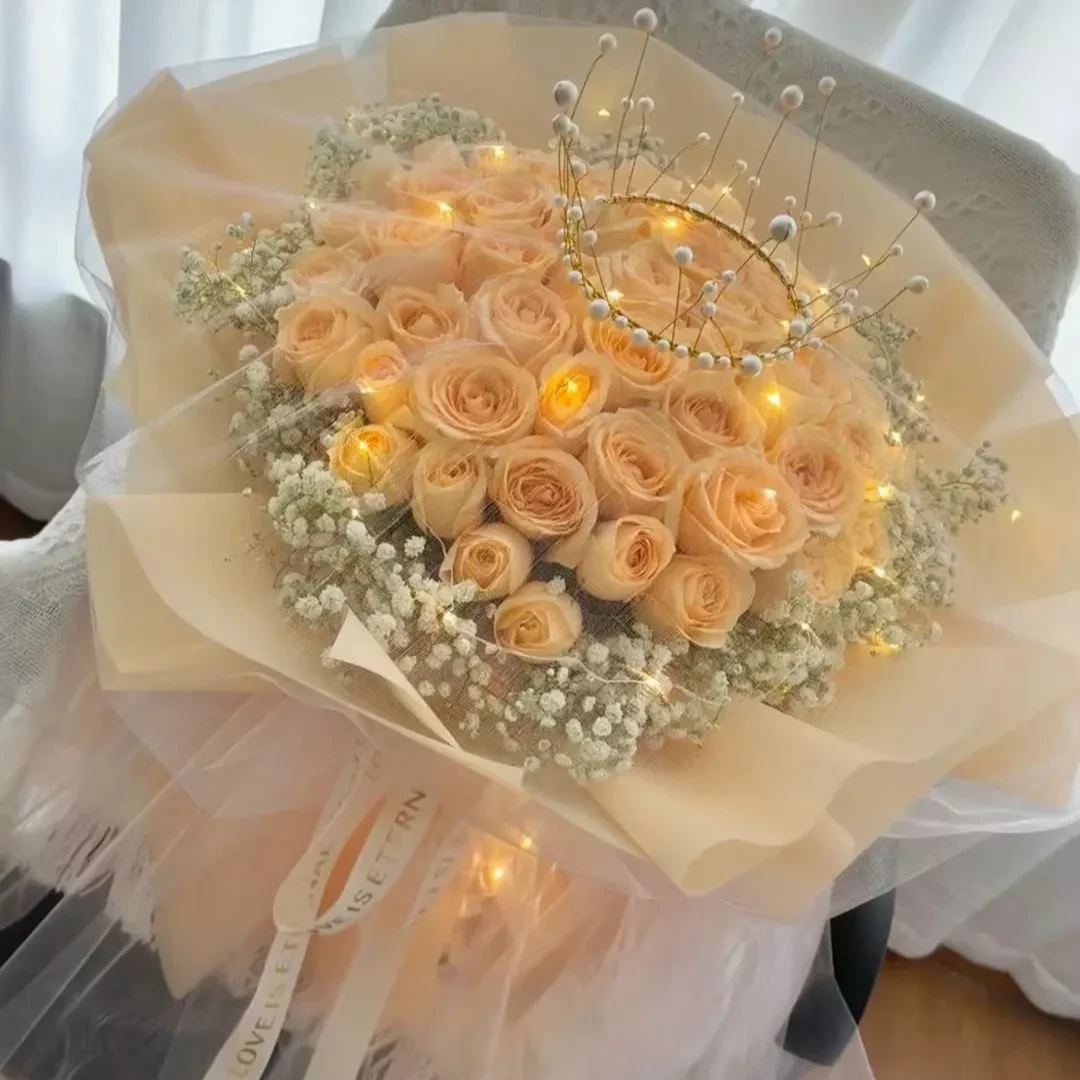 【治愈】33朵香槟玫求婚送男友老公老婆女朋友闺蜜花束生日表白订婚礼物鲜女神节鲜花礼物