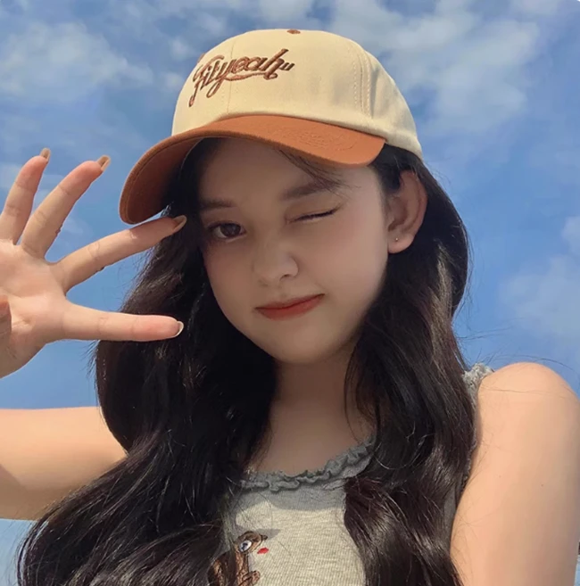 2025新款小清新拼色鸭舌帽子男女春秋款韩版百搭显脸小休闲棒球帽