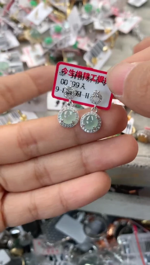 银S925镶嵌戒指翡翠666                6