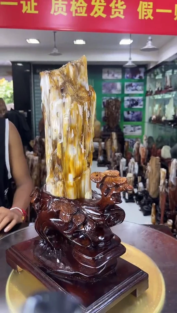 未镶嵌珠宝奇石硅化玉缅甸天然树化玉摆件