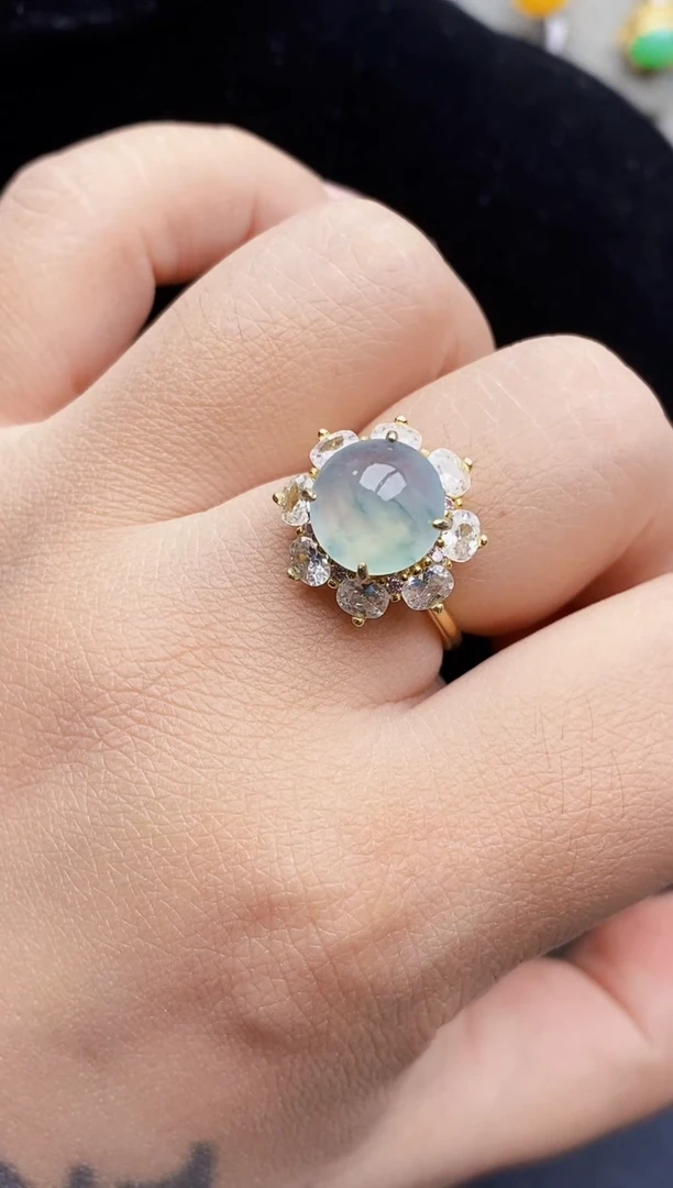 银S925镶嵌戒指翡翠2122