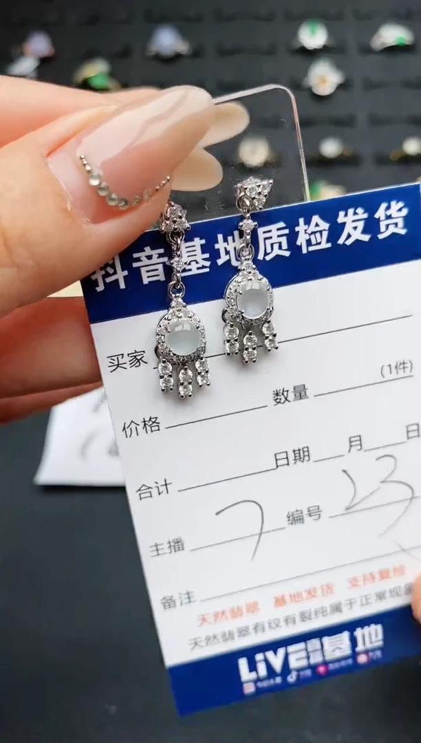 【闪购商品】翡翠耳饰银S925镶嵌............