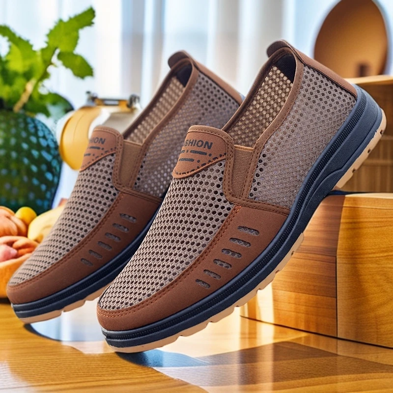 夏季男鞋网鞋父亲节送礼透气工作休闲爸爸鞋老人鞋耐磨防滑